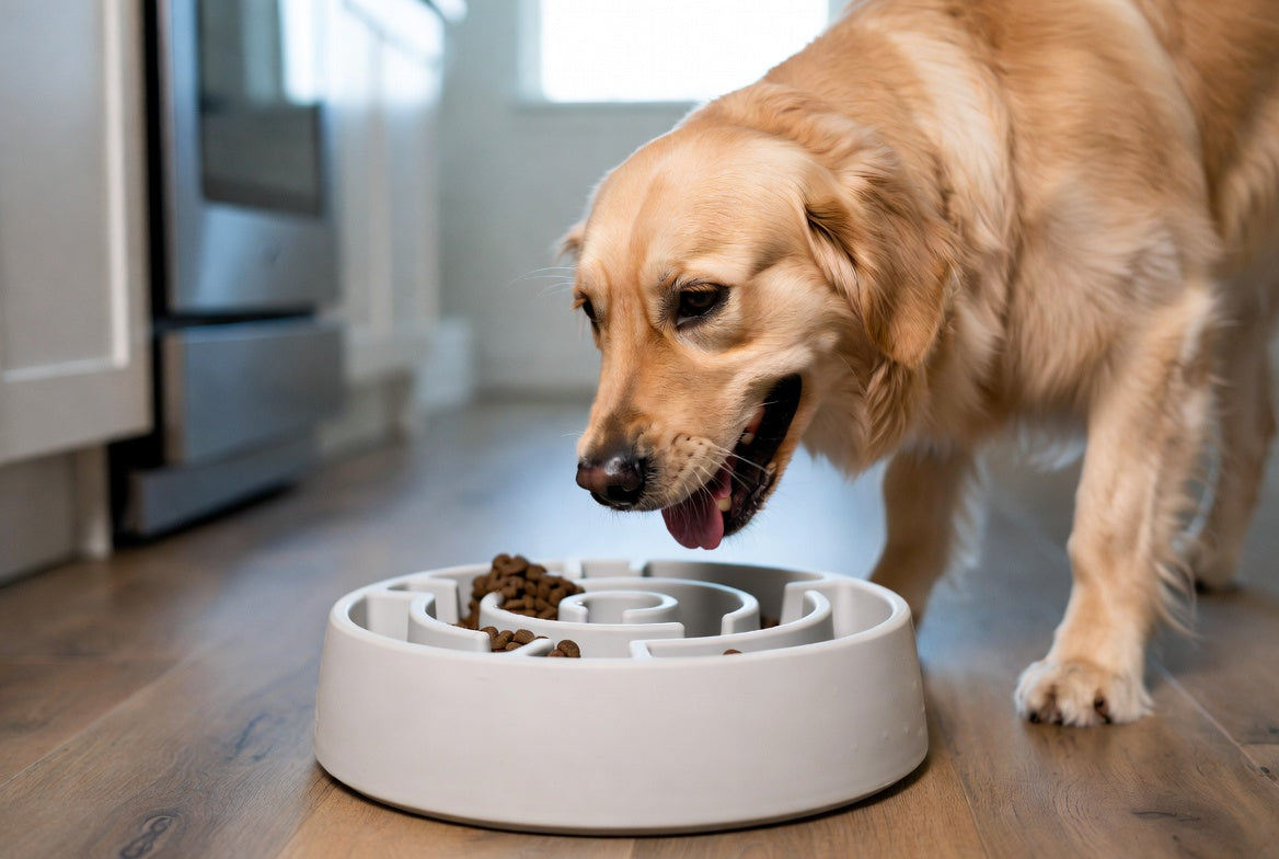 slow feeder dog bowl maze pattern for fast eating dogs