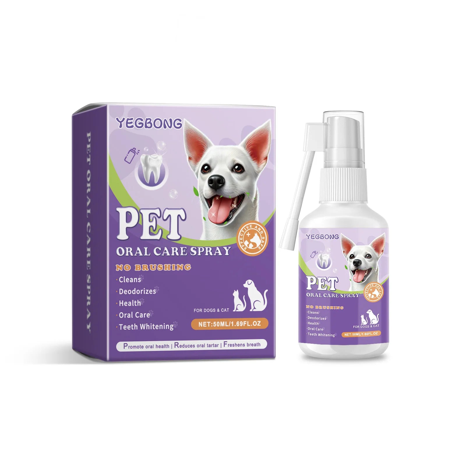 Dog and Cat Dental Cleaning Spray – Removes Tartar Freshens Breath and Prevents Calculus | ZenPawsShop