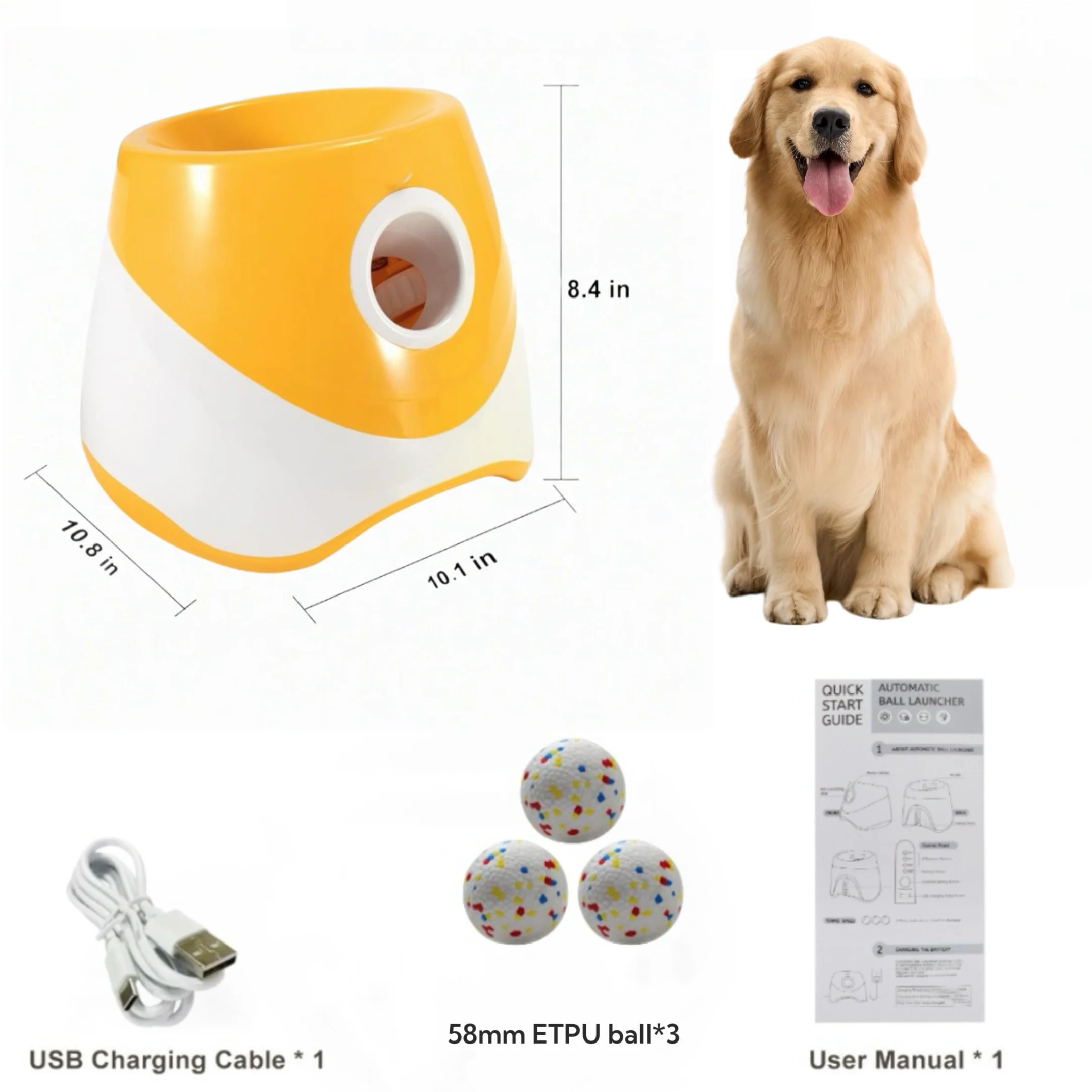 Automatic Dog Ball Launcher – Interactive Fetch Toy USB Rechargeable | ZenPawsShop