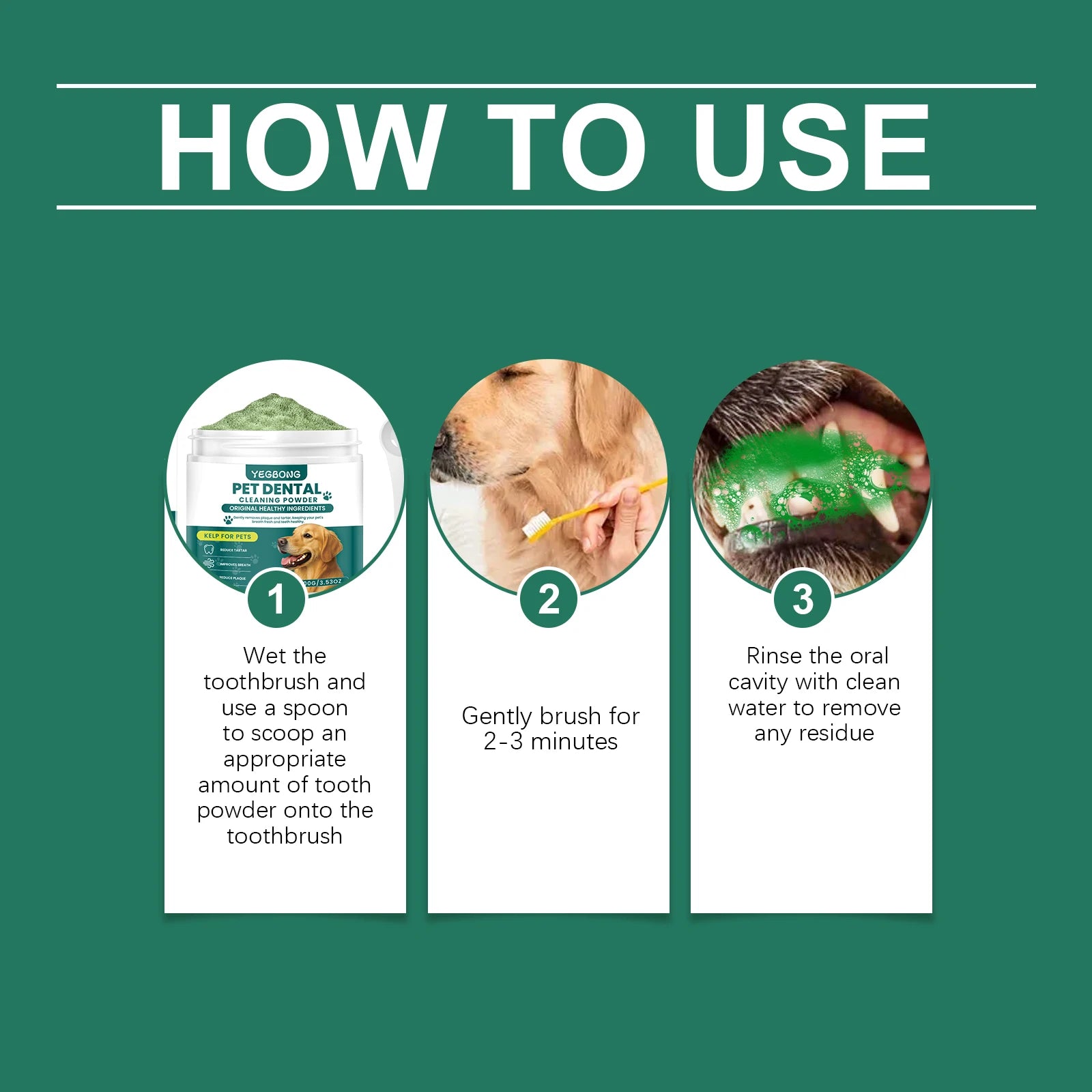 Dog Dental Powder – Removes Tartar and Freshens Breath for Healthy Gums | ZenPawsShop