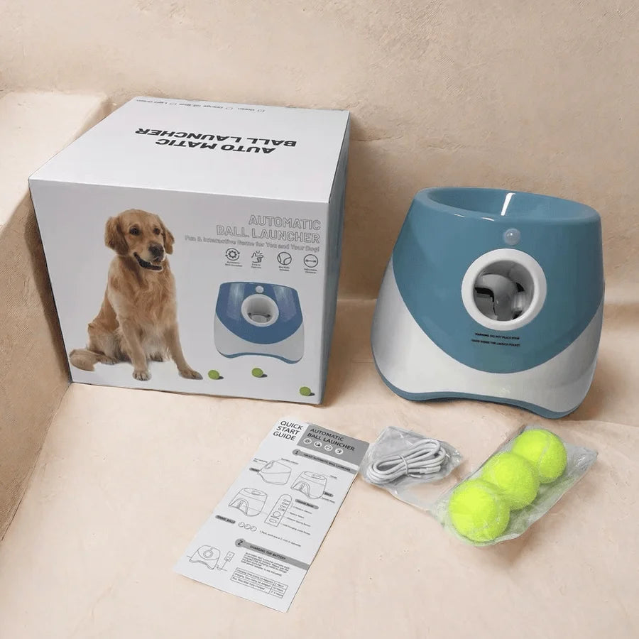 Automatic Dog Ball Launcher – Interactive Fetch Toy USB Rechargeable | ZenPawsShop
