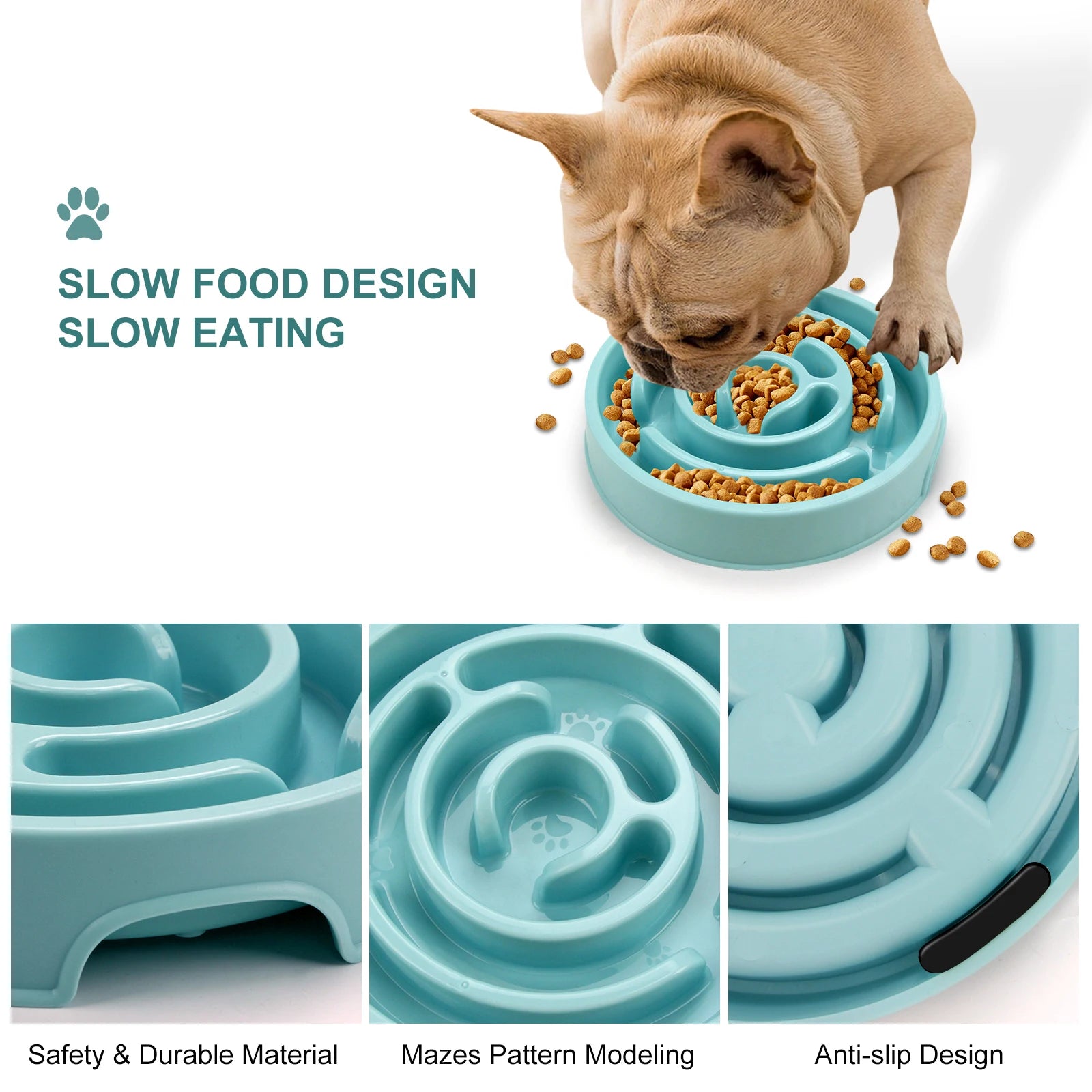 Dog Slow Feeder Bowl – Anti-Bloat Non-Slip Puzzle Dish for All Breeds | ZenPawsShop
