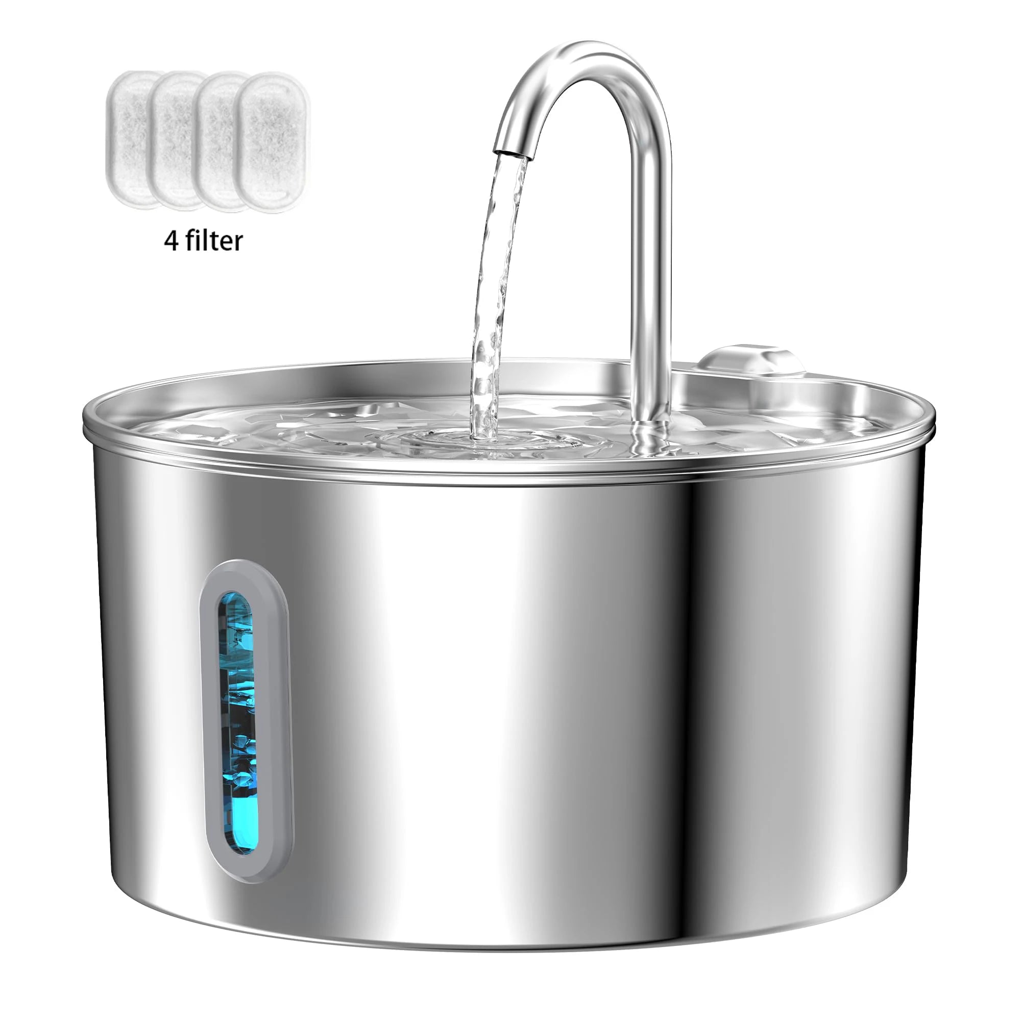 Automatic Pet Water Fountain – 2.2L Stainless Steel Silent Pump with Filter | ZenPawsShop
