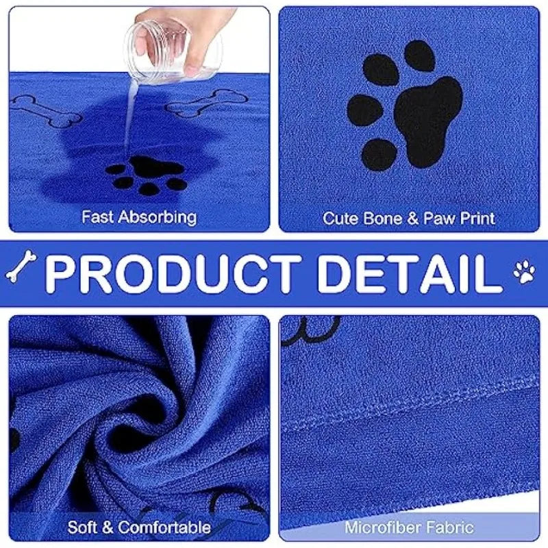 Dog Microfiber Bath Towel – Quick-Drying Super Absorbent Pet Bath Towel | ZenPawsShop