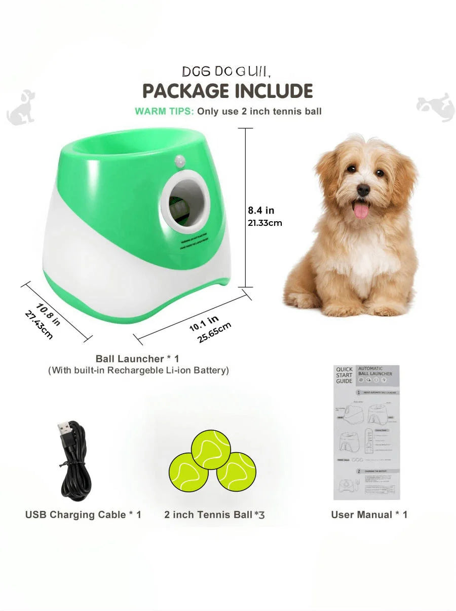 Automatic Dog Ball Launcher – Interactive Fetch Toy USB Rechargeable | ZenPawsShop