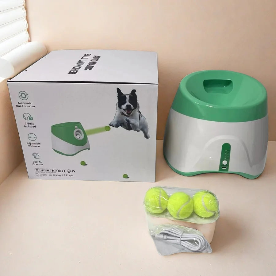 Automatic Dog Ball Launcher – Interactive Fetch Toy USB Rechargeable | ZenPawsShop