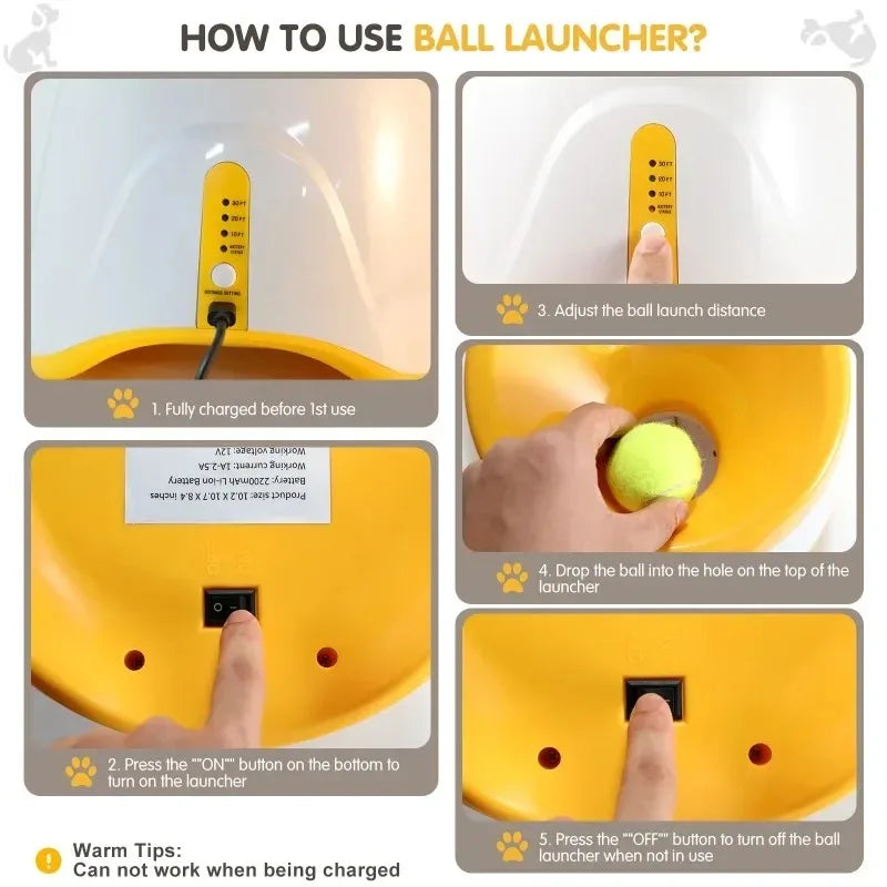 Automatic Dog Ball Launcher – Interactive Fetch Toy USB Rechargeable | ZenPawsShop