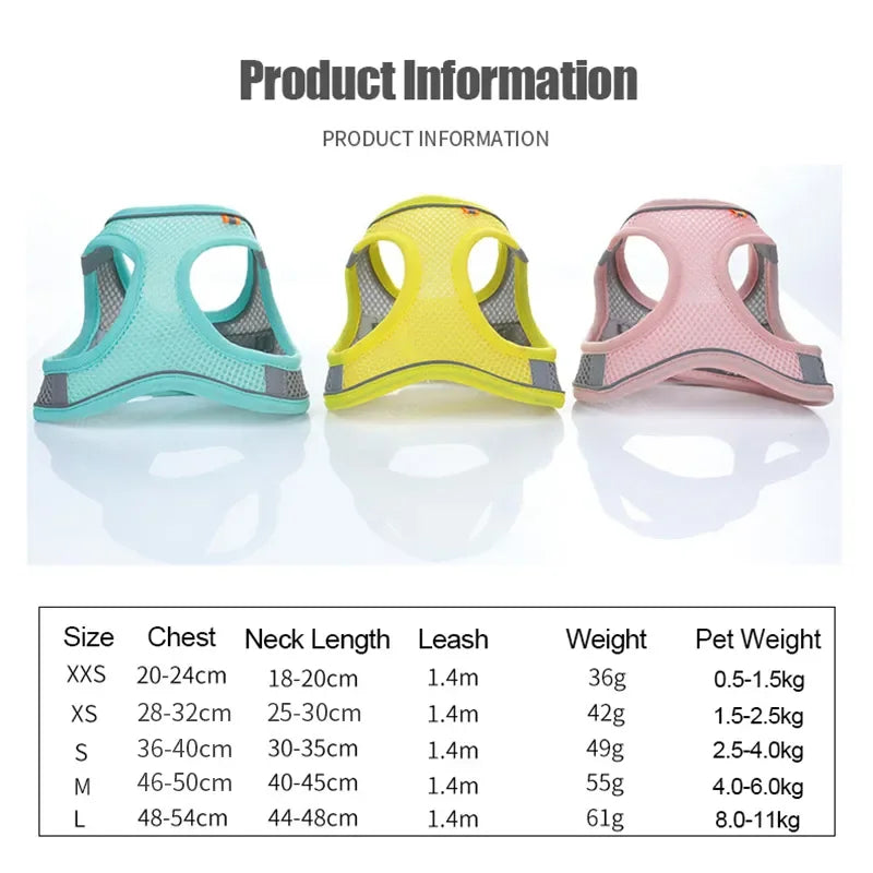 Dog Harness Vest – Reflective Adjustable Breathable for Small Medium Dogs | ZenPawsShop