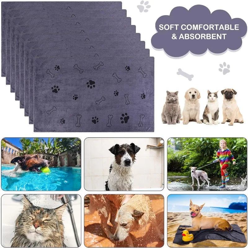Dog Microfiber Bath Towel – Quick-Drying Super Absorbent Pet Bath Towel | ZenPawsShop