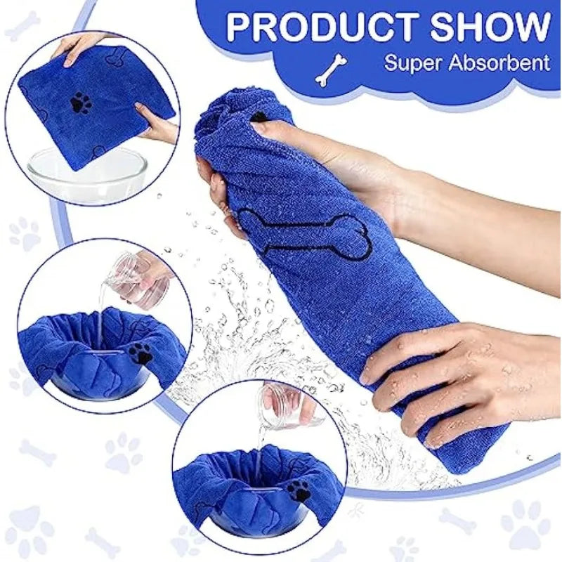 Dog Microfiber Bath Towel – Quick-Drying Super Absorbent Pet Bath Towel | ZenPawsShop