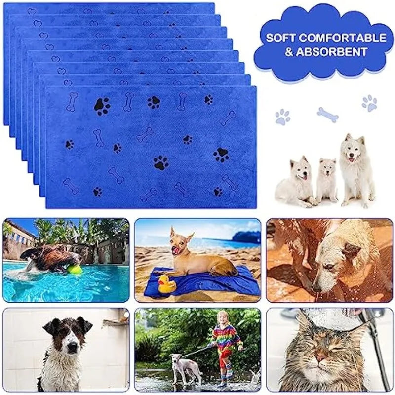 Dog Microfiber Bath Towel – Quick-Drying Super Absorbent Pet Bath Towel | ZenPawsShop