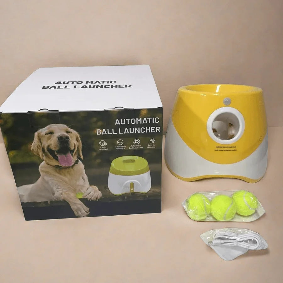 Automatic Dog Ball Launcher – Interactive Fetch Toy USB Rechargeable | ZenPawsShop